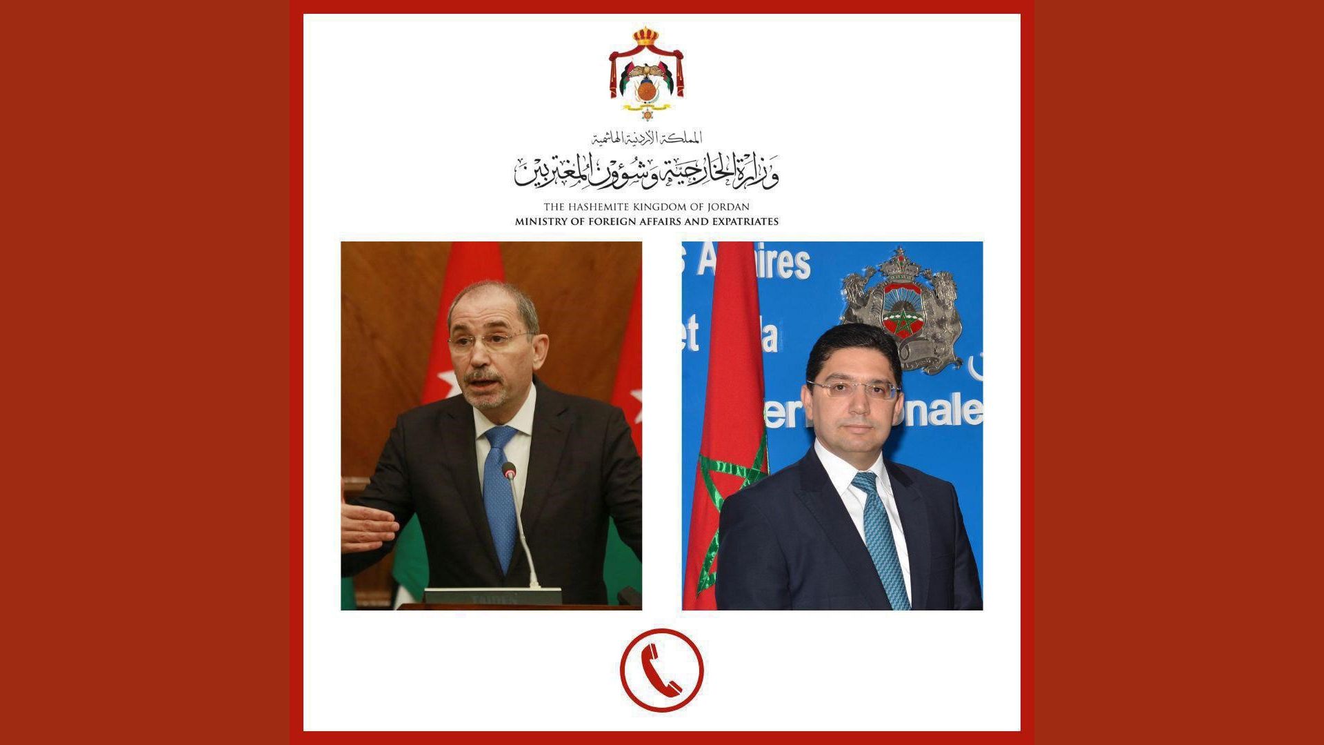 Jordan, Morocco talk ties, regional de-escalation efforts